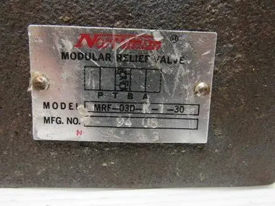 Northman MRF-03D-K-1-30 Modular Relief Valve 120-1000 PSI 20GPM Max Flow