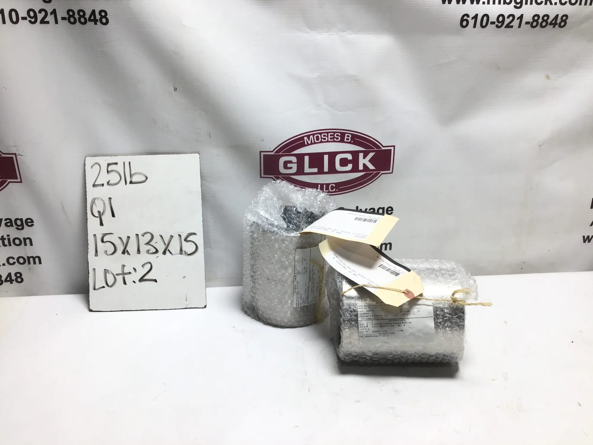 Lineshaft sleeve backed bearing (5102A-8672-02-000) lot of 2