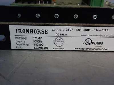 Used IRONHORSE GSD71205CR3 AC Drive Control Module | HGR 24 #752889