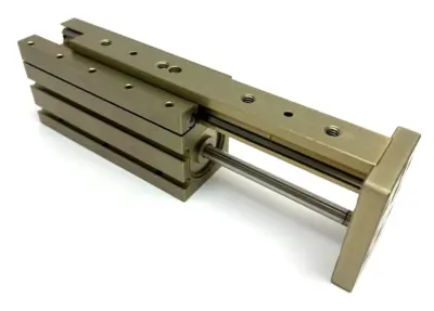 USED DESTACO ROBOHAND MINIATURE DUAL-V ROLLER BEARING SLIDE