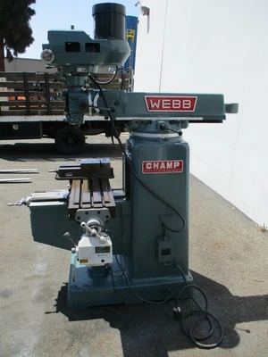 Webb Champ, Milling machine w/chrome ways, variable speed, 10" x50"table