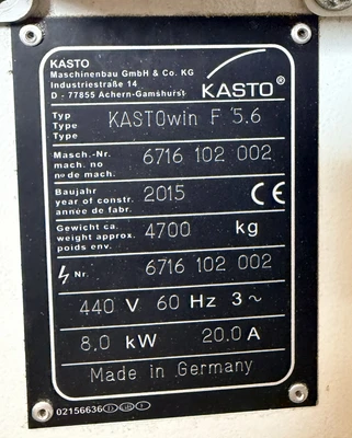 Used KASTO WIN F 5.6 Horizontal Band Saws Colorado US | Machinesused.com #1704501