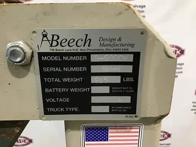 Beech Engineering B-500CW Reverse Boom Hoist Crane 915-lb Lift Counterweighted