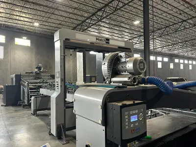66" x 138" Matchbox 3 color Flexo Folder Gluer with DC section, late model