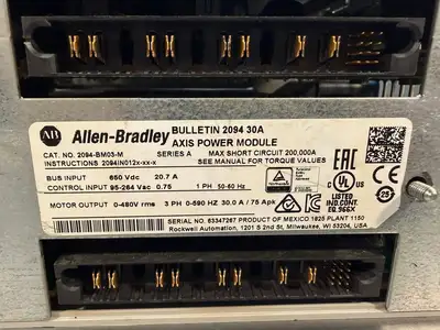 Allen Bradley 2094-BM03-M /A Axis Power Mod w/ 2094-EN02D-M01 /A (12.3.7)