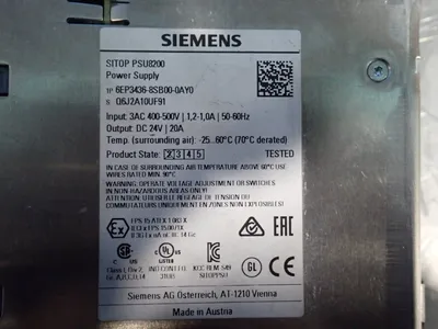 Used SIEMENS 6EP34368SB000AY0 DIN Rail Power Supplies Ohio US | HGR 24 #797227