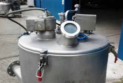 GFT V 63-U perforate basket centrifuge, Hastelloy C22.