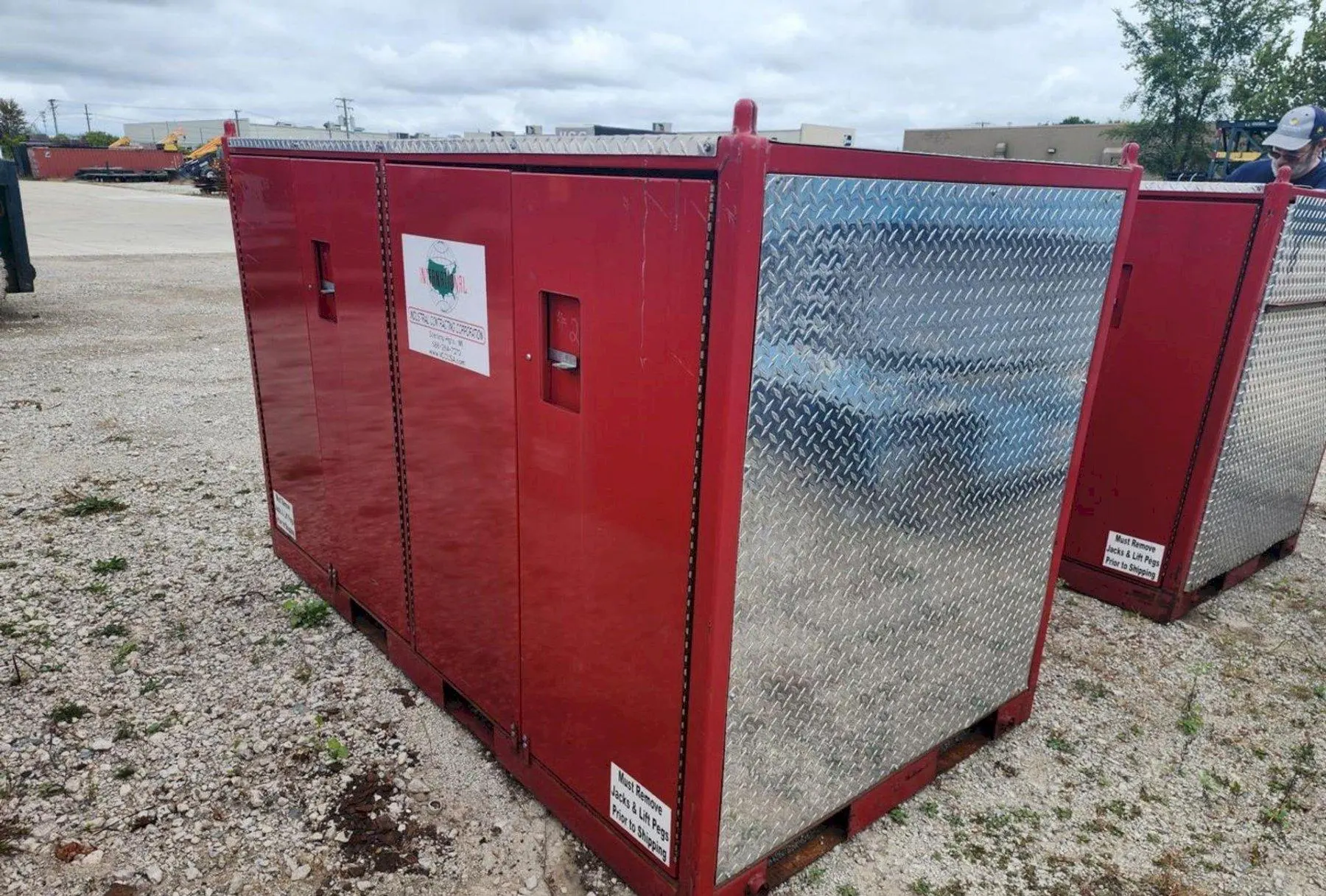 4' X 4' X 7' GONDOLA TRAIN PORTABLE RIGGING & STORAGE BOX w/ RAMP & ROLL OUT CART: STOCK #22008