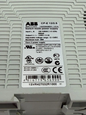 NEW ABB 1SVR427032R1000 POWER SUPPLY CP-E 12/2.5