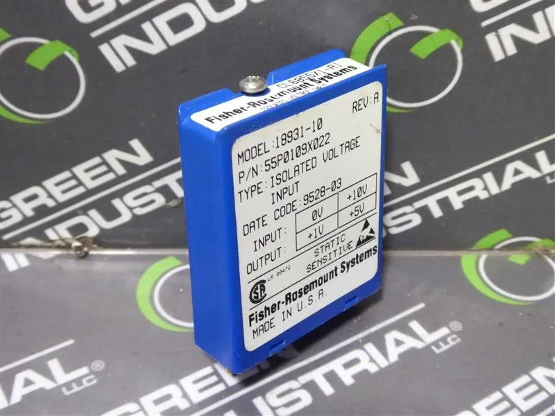 Fisher Rosemount 18931-10 Isolated Voltage Input Relay 55P0109X022 Rev. A Used