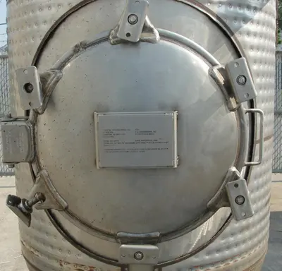 SPC5763  Tank 375 gallon vertical tank, Stainless Steel, 150 psi @ 400° F jacket, dish