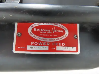 Bellows Valvair DFE-2-360 Drill Press Power Feed Electric Over Pneumatic 36141 C