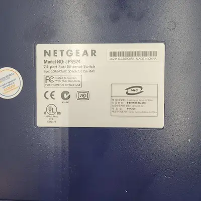 USED NETGEAR NETGEAR JFS524 — 24 PORT 10/100 FAST ETHERNET UNMANAGED SWITCH