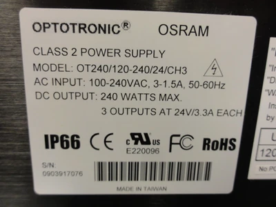 NEW OPTOTRONIC OSRAM OT240/120-240/24/CH3