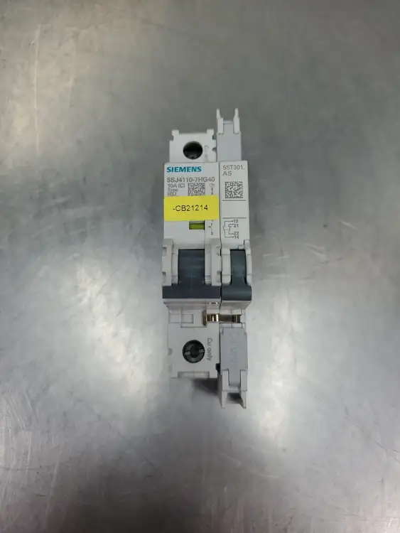 Used Siemens 5SJ4110-7HG40 Circuit Breaker w/5ST301 AS Auxiliary Switch Circuit Breakers South Carolina US | Palmetto Automation #1151514