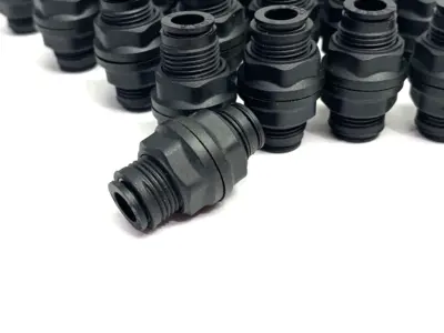 USED PARKER, LEGRIS BULKHEAD UNION PUSH-IN FITTING 1/4" TUBE OD