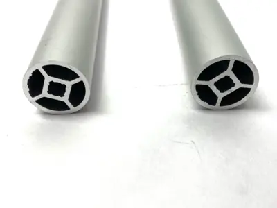 USED REXROTH ALUMINUM ROUND STRUT ROUND TUBE D28 224MM L30-6000 LOT OF 2