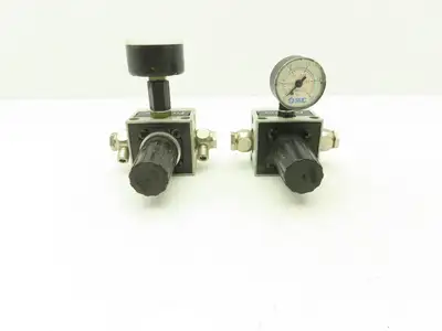 Numatics R22KG021 Pneumatic Air Pressure Regulator 1/4" NPT Ports Gauge Lot of 6