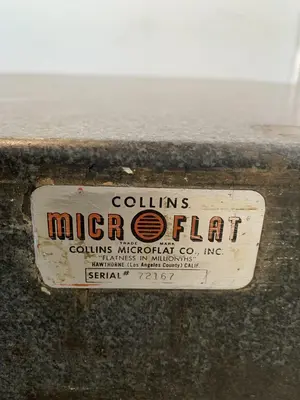 48" X 72" X 10" MICRO-FLAT GRANITE SURFACE PLATE W/ STARRETT BASE. STOCK # 1170823.
