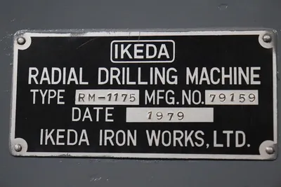 Ikeda RM-1175 Radial Drill - 
				4' x 12"