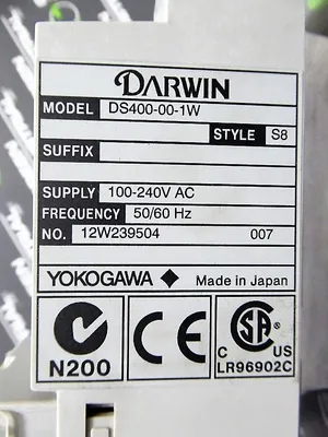 Yokogawa DS400-00-1W Darwin Data Acquisition Sub Unit Style S8 Used