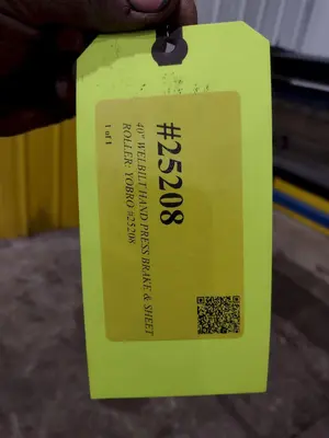 40" WELBILT HAND PRESS BRAKE & SHEET ROLLER: YOBRO #25208