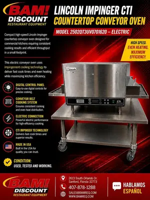 Used LINCOLN 2502QT3UV0701620 Bakery Equipment Florida US | BAM Discount Restaurant Equipment #1133453