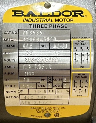 NEW Baldor VM3535