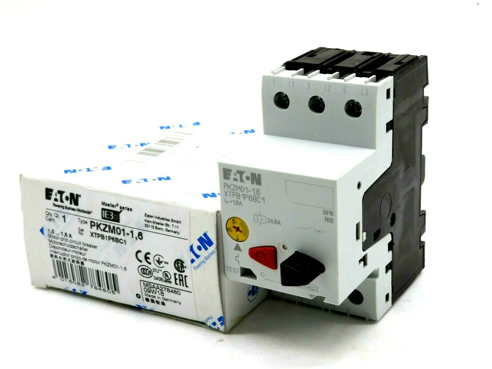 NEW EATON CORPORATION PKZM01-1,6 CIRCUIT BREAKER PKZM0116