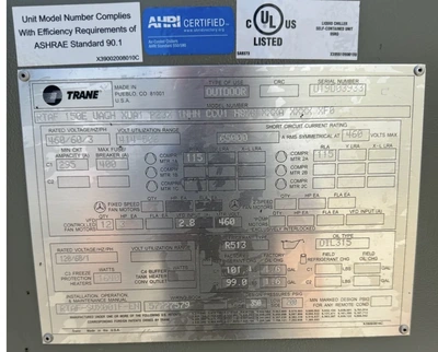 USED 2019 TRANE RTAF150