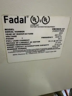 2004 FADAL VMC8030 Machining Centers, Vertical | Star Equipment Co., Inc. (8)
