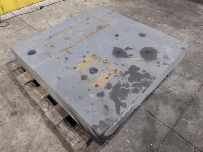 48" X 48" X 8" BLACK GRANITE TABLE: STOCK #22227