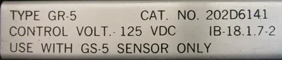 USED ITE 202D6141 GROUND FAULT RELAY TYPE GR-5