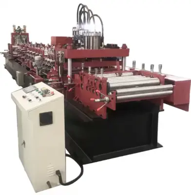 Hydraulic Post Punch and Cutting C Z U Purlin Roll Forming Machine in China