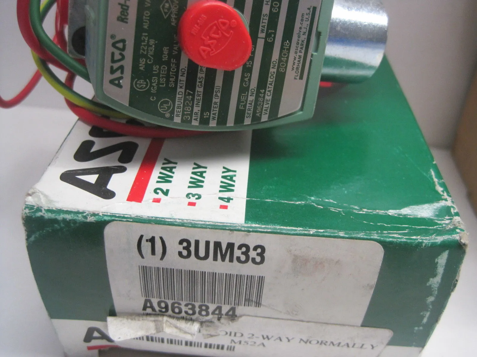 New Asco A963844 Solenoid Valve