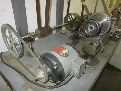 1196-385 Antique B.C. Ames Watchmaker’s/ Clockmaker’s/Jewelers Precision Lathe, Model #3
