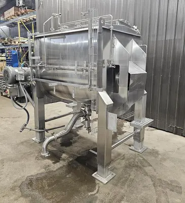Used Feldmeier Ribbon Blender, 50 Cubic Feet, 304 Stainless Steel