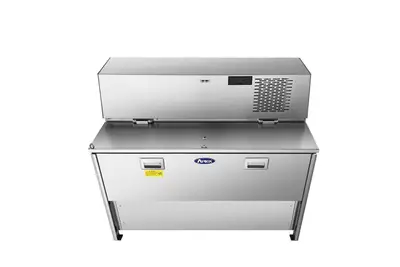 New | in-Stock Atosa New Atosa AMC-4901 49" Forced Air Milk Cooler - Single Access Bottle Coolers Illinois US | Falcon Restaurant Supply #1375560