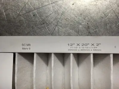 12" x 20" x 2" PerfectPleat Air Filter Merv 8