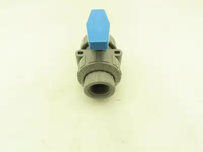 Plast-o-matic MBV100EPT-CP True Blue 1" NPT Threaded True Union Ball Valve EPDM