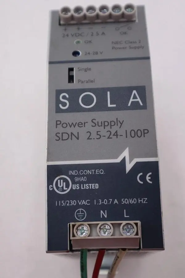EMERSON SOLA SDN 2.5-24-100P POWER SUPPLY 115/230VAC STOCK #K-1889