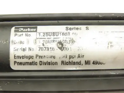 Parker 1.25USU1603.00 Pneumatic Air Cylinder 1.25" Bore 3" Stroke 200 PSI