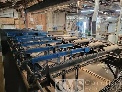 USED INDUSTRIAL WOODWORK FJS25 FINGER JOINT LINE LINE WITH ULTIMIZER SAW