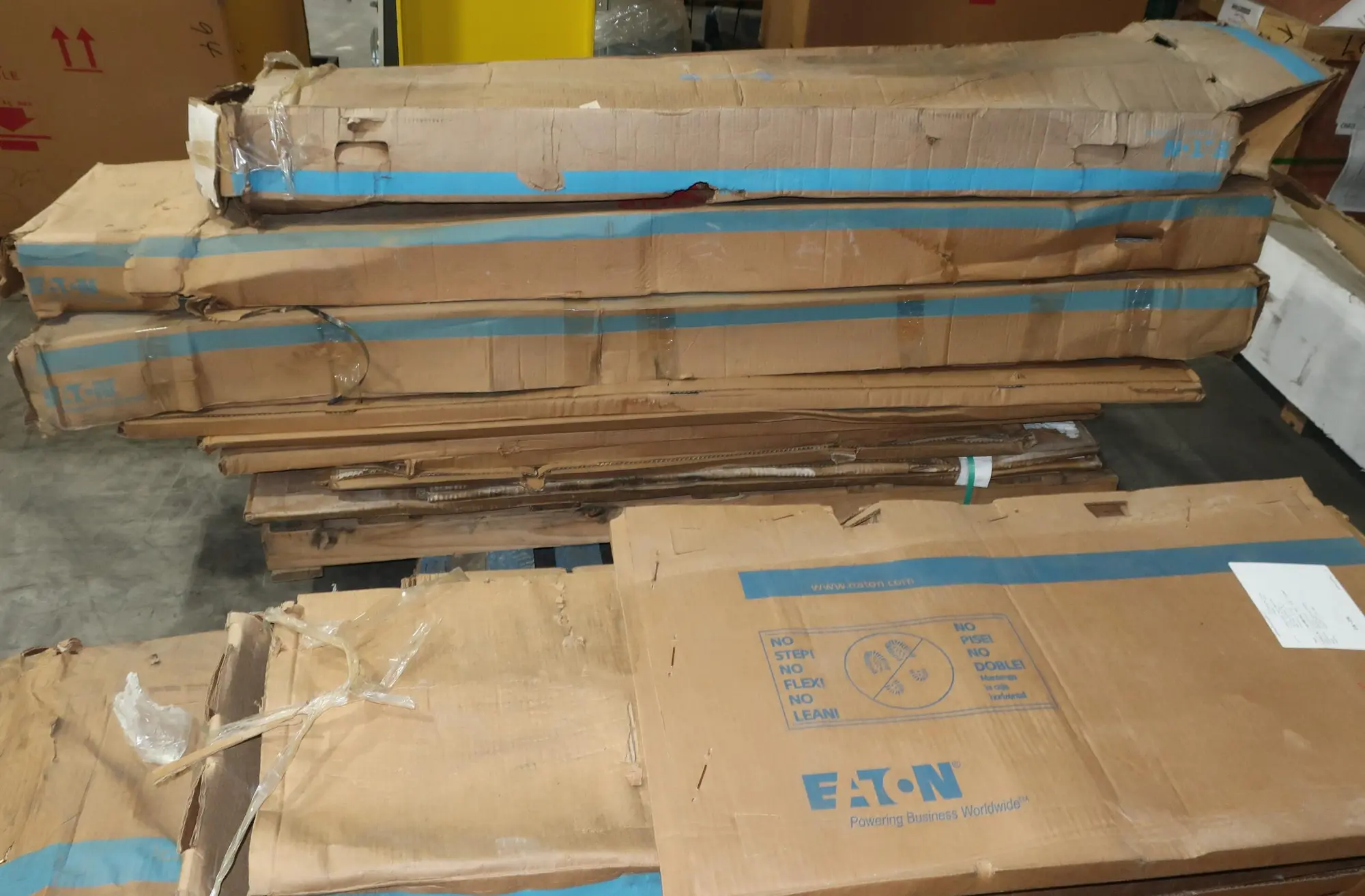 2 PALLETS OF ASSORTED EATON SWITCHBOARD PANELS, PANEL DOORS