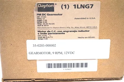 NEW DAYTON 1LNG7 PM DC GEARMOTOR 1/120 H.P.