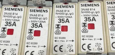 NEW SIEMENS 3NA6 814 LV HRC-FUSE LINKS 35A 500V 3NA6814 LOT OF 9