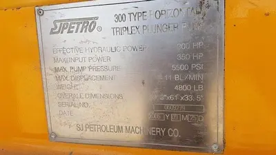 USED SJ PETRO SJ-300 TRIPLEX MUD PUMP