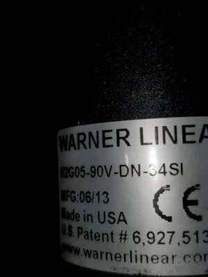 USED WARNER LINEAR K2G05-90V-DN-34SI