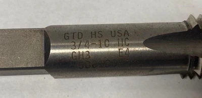 New HSS High Speed Steel Tap GH3 HS GTD 3/4-10 NC USA
