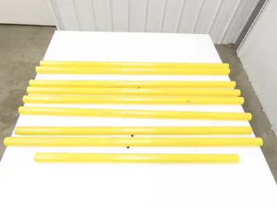 1-1/4"x 48" Sch 40 Yellow Aluminum Speed-Rail 1.66" Pipe OD  Mixed Lot of 9